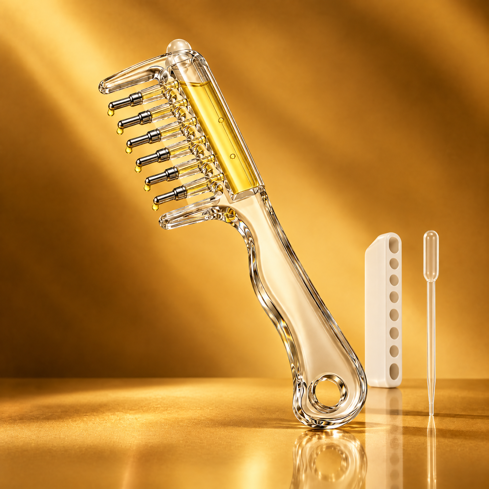 Comb on golden background 2048x2048 Oil Applicator Comb - Image 1